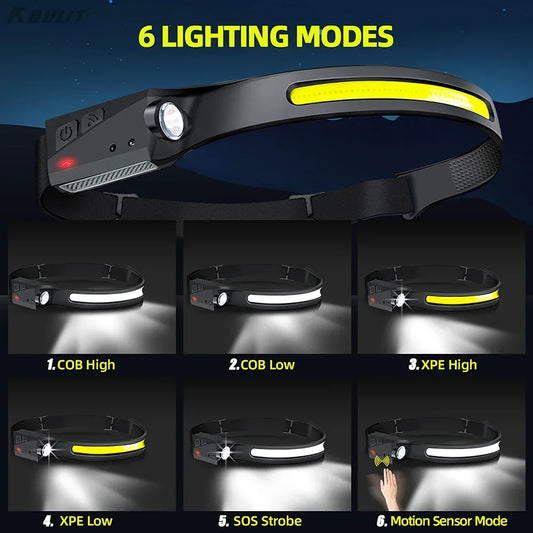 USB rechargeable LED head flashlight