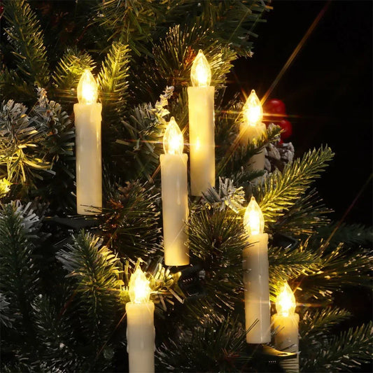 LED candle string lights with clips for Xmas tree and holiday home decorations