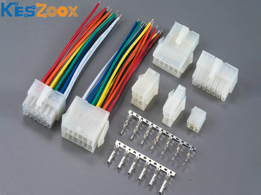 Molex Mini-Fit Jr. 4.2mm connector kit with pre-crimped cables - ATX power supply and high-current applications