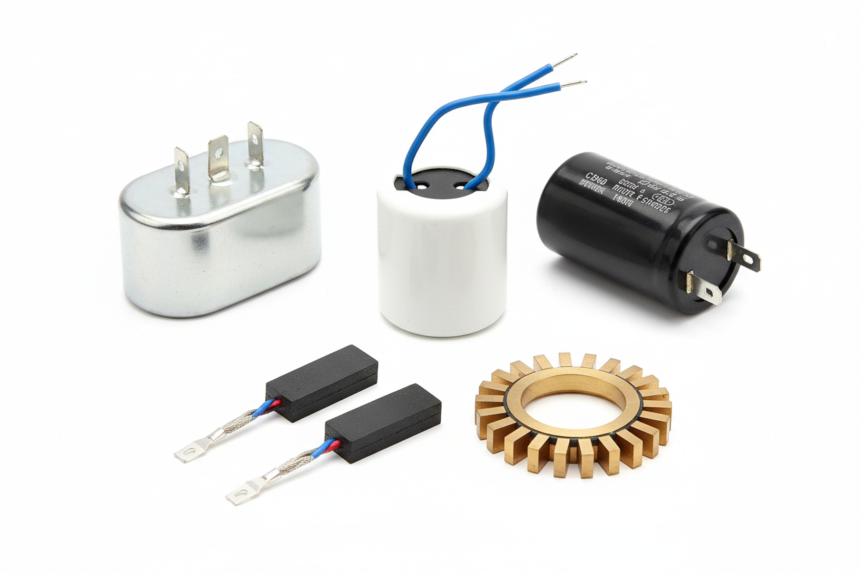 Motor Capacitors & Carbon Brushes