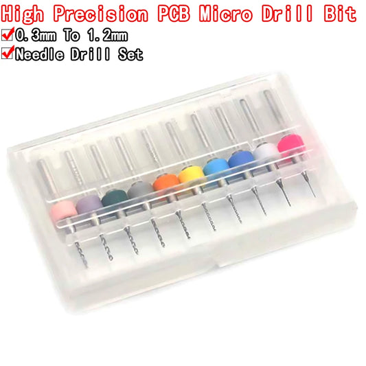 0.3mm to 1.2mm tungsten steel mini drill bits for PCB, CNC machines, and printed circuit board drilling projects