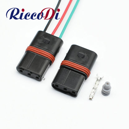 0.6mm automotive camshaft position sensor connector DJ7032W-0.6-21 showing full view with 15cm wire