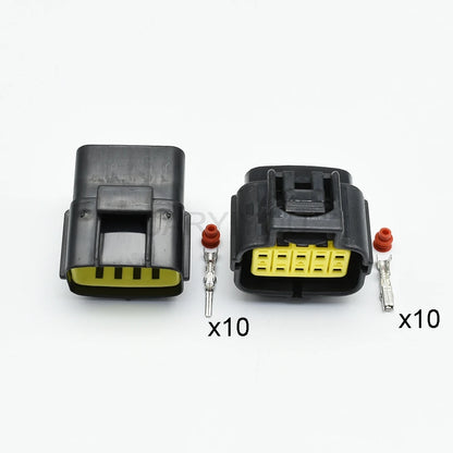 10 pin automobile waterproof connector showing locking structure and terminal layout