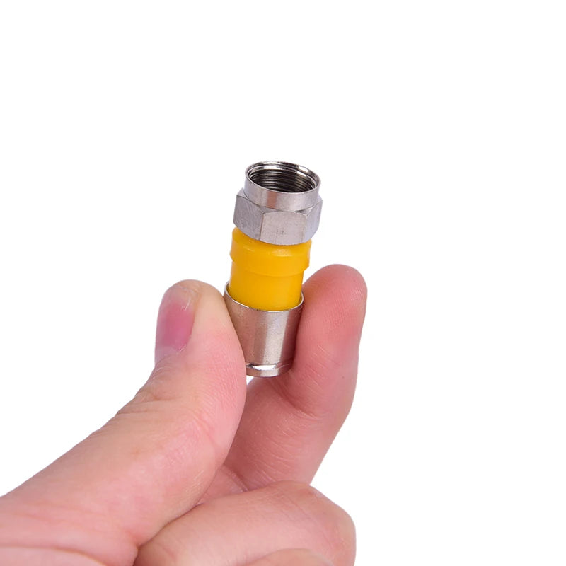 Set of 10 RG6 F Type compression snap seal plug connectors, waterproof