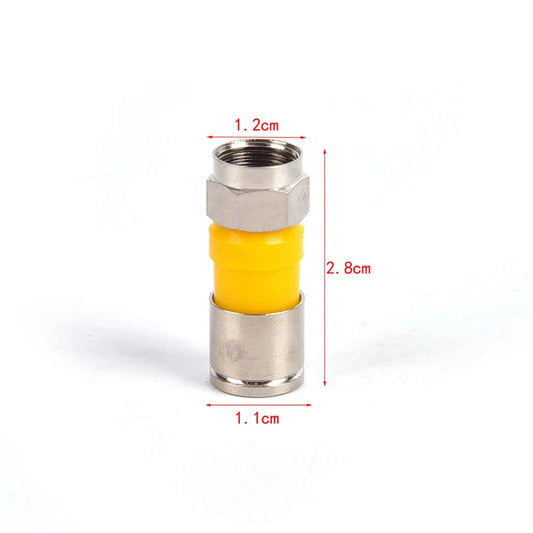 10pcs RG6 F Type compression 2.8cm snap seal plug connector, waterproof F Type