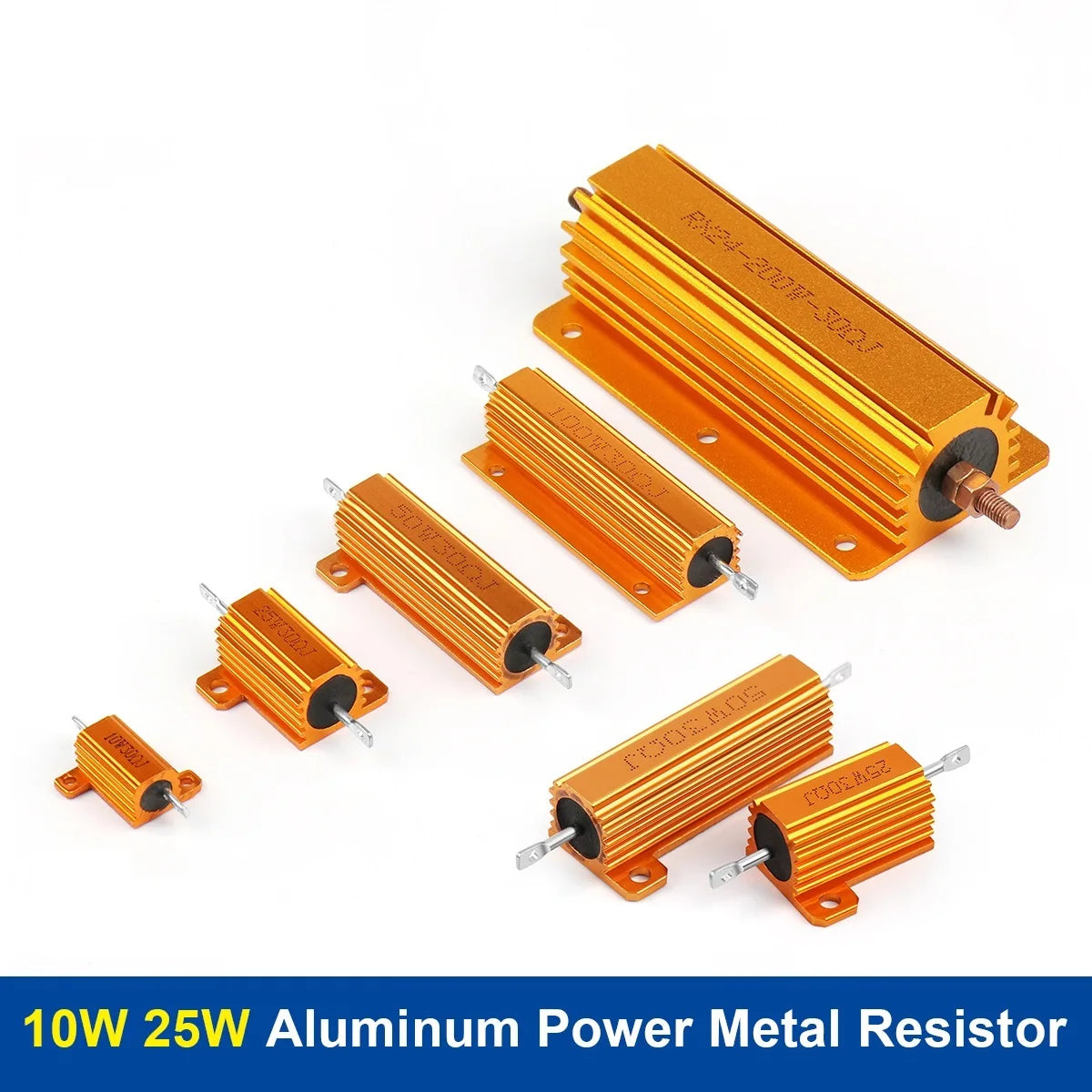 10W–25W aluminum wirewound resistor RX24 0.1Ω–150Ω metal shell power resistor