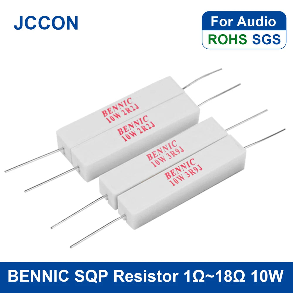 10W cement resistor 250V power resistance SQP IOW 1.1Ω–18Ω ceramic cement