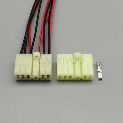11 pin light yellow female car connector audio plug with terminal DJ7112-3-21 11P connector 172497-1