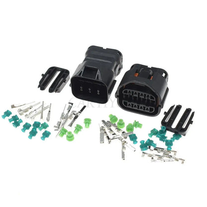 12 Pin automotive connector electrical wiring female male plug showing locking structure