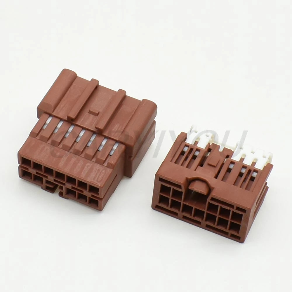 12 pins automotive connector showing terminal layout and locking design for unsealed socket with 15cm wire