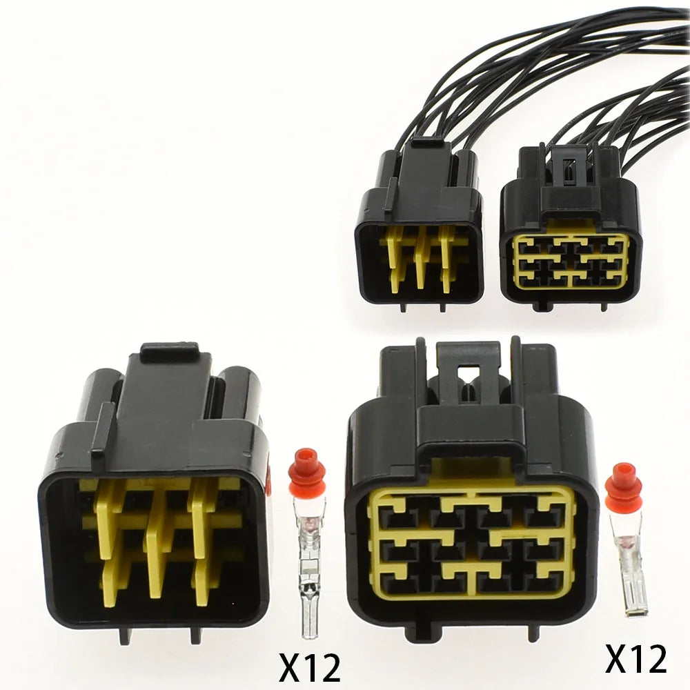 FW-C-12M-B FW-C-12F-B 12 pin DJ7121Y-2.3-11 DJ7121Y-2.3-21 Furukawa black female male connector