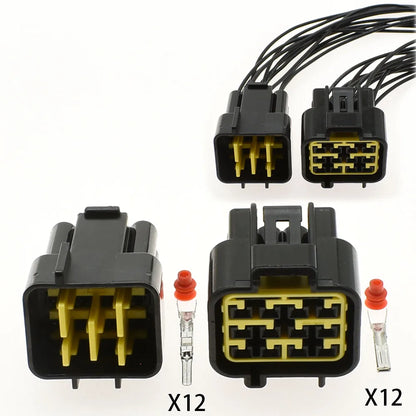FW-C-12M-B FW-C-12F-B 12 pin DJ7121Y-2.3-11 DJ7121Y-2.3-21 Furukawa black female male connector