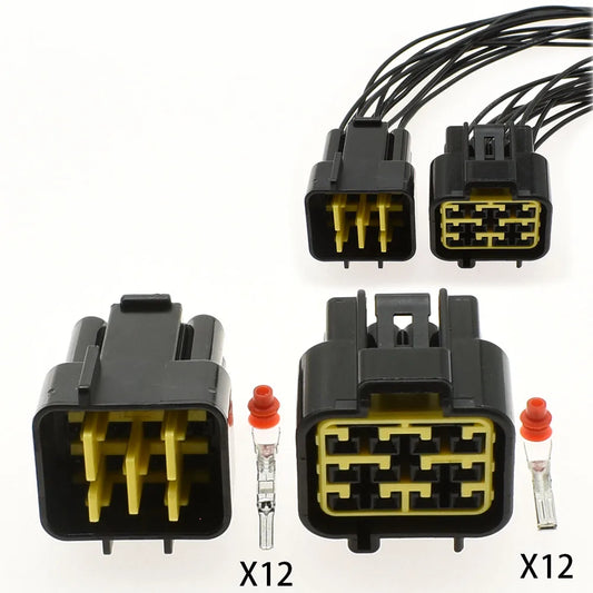 FW-C-12M-B FW-C-12F-B 12 pin DJ7121Y-2.3-11 DJ7121Y-2.3-21 Furukawa black female male connector