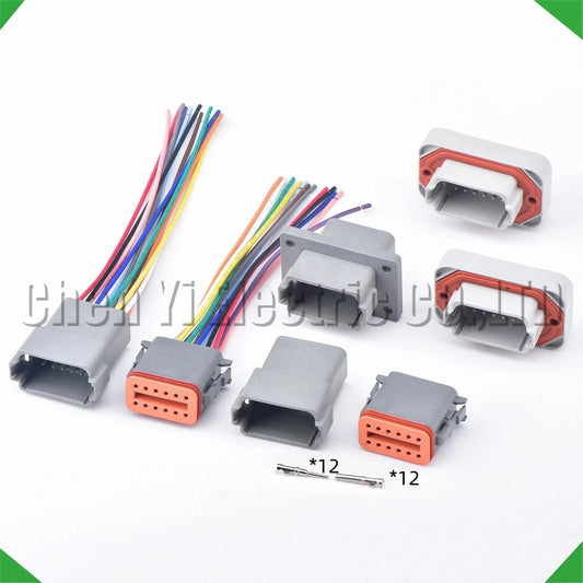 12 pin automotive waterproof connector for electrical wire harness pigtail plug