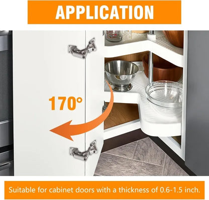 Hydraulic soft close hinge with 130-170 degree opening