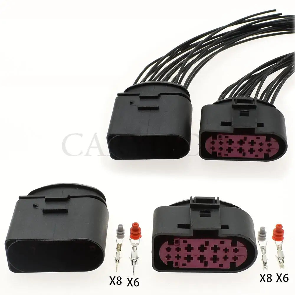 14 pin car headlight xenon lamp plug auto headlight lamp socket waterproof connector 1J0973737 1J0973837 for VW
