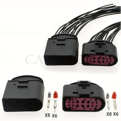 14 pin car headlight xenon lamp plug auto headlight lamp socket waterproof connector 1J0973737 1J0973837 for VW