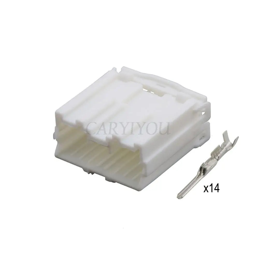 14 pin automotive audio connector Galant power window switch socket showing terminal layout and locking design