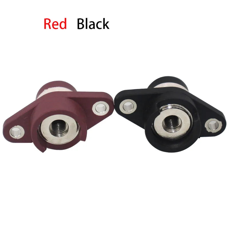 150A M8 threaded hole battery terminal copper nickel plated red and black penetration connection terminal