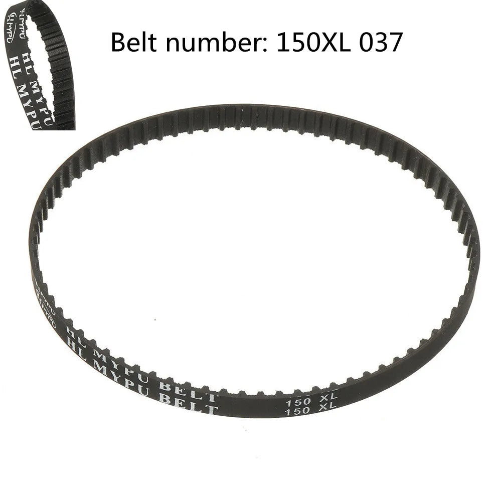 150XL037 timing belt with 75 teeth, black cogged rubber geared belt, 10mm wide, 5.08mm pitch, synchronized drive belt
