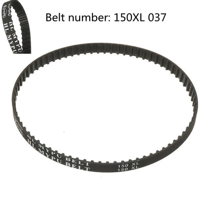 150XL037 timing belt with 75 teeth, black cogged rubber geared belt, 10mm wide, 5.08mm pitch, synchronized drive belt
