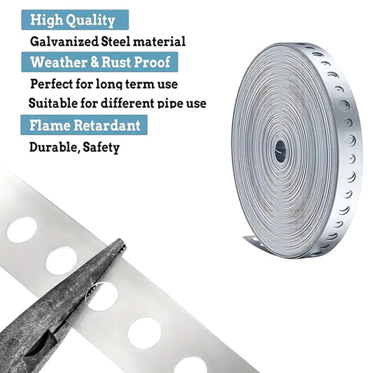 15M galvanized steel tape pre-punched multi-slot metal tape for pipe support and sheet metal work