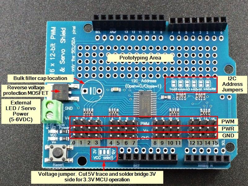 16-Channel PWM Servo Controller Shield