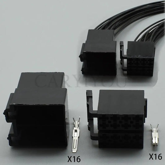 16 hole 3.5mm auto audio cable socket automotive ISO wire plug female male connector DJ7162A-3.5-11 DJ7162A-3.5-21