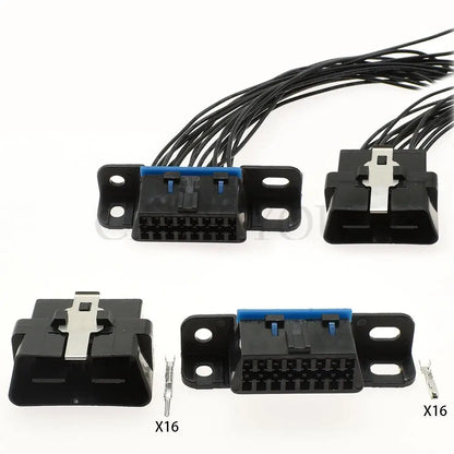 16 pin automobile black female connector OBD2 wire sockets adapter diagnostic tool with 20cm line MG610761-5