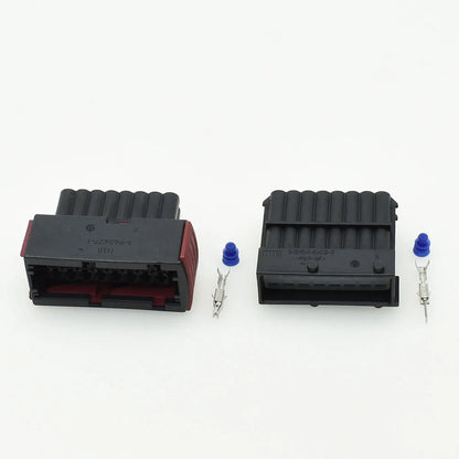 16P auto ECU connector showing terminal layout and locking design for automotive wiring
