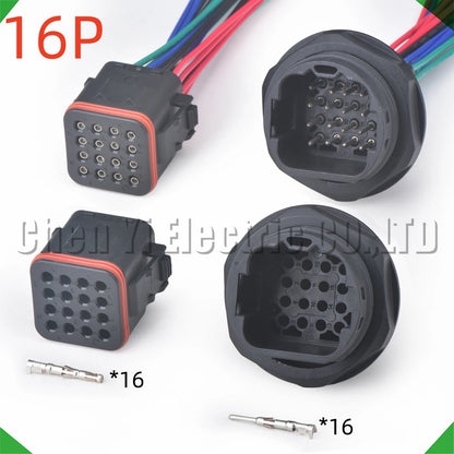 16 Pin automotive connectors for headlight, wire harness plug 132016-001 132016-000 for Lveco X5000 M3000S