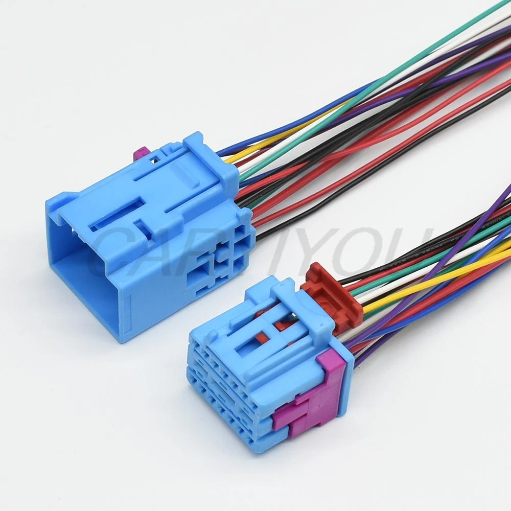 17 pin car electrical wire connector showing terminal layout and locking design for electric seat control board