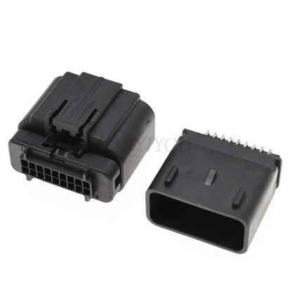18 pin ECU socket connector showing terminal layout and locking design for automotive use