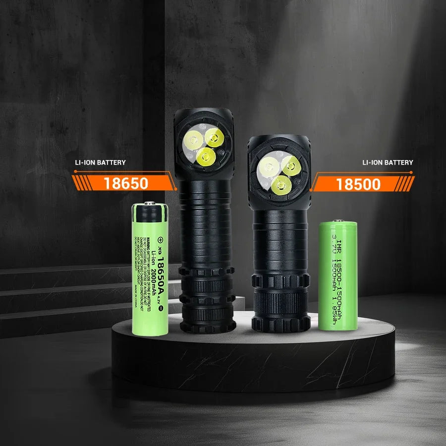 Headlamp compatible with 18650/18500 battery
