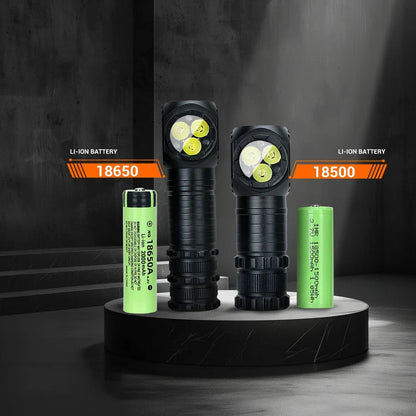 Headlamp compatible with 18650/18500 battery
