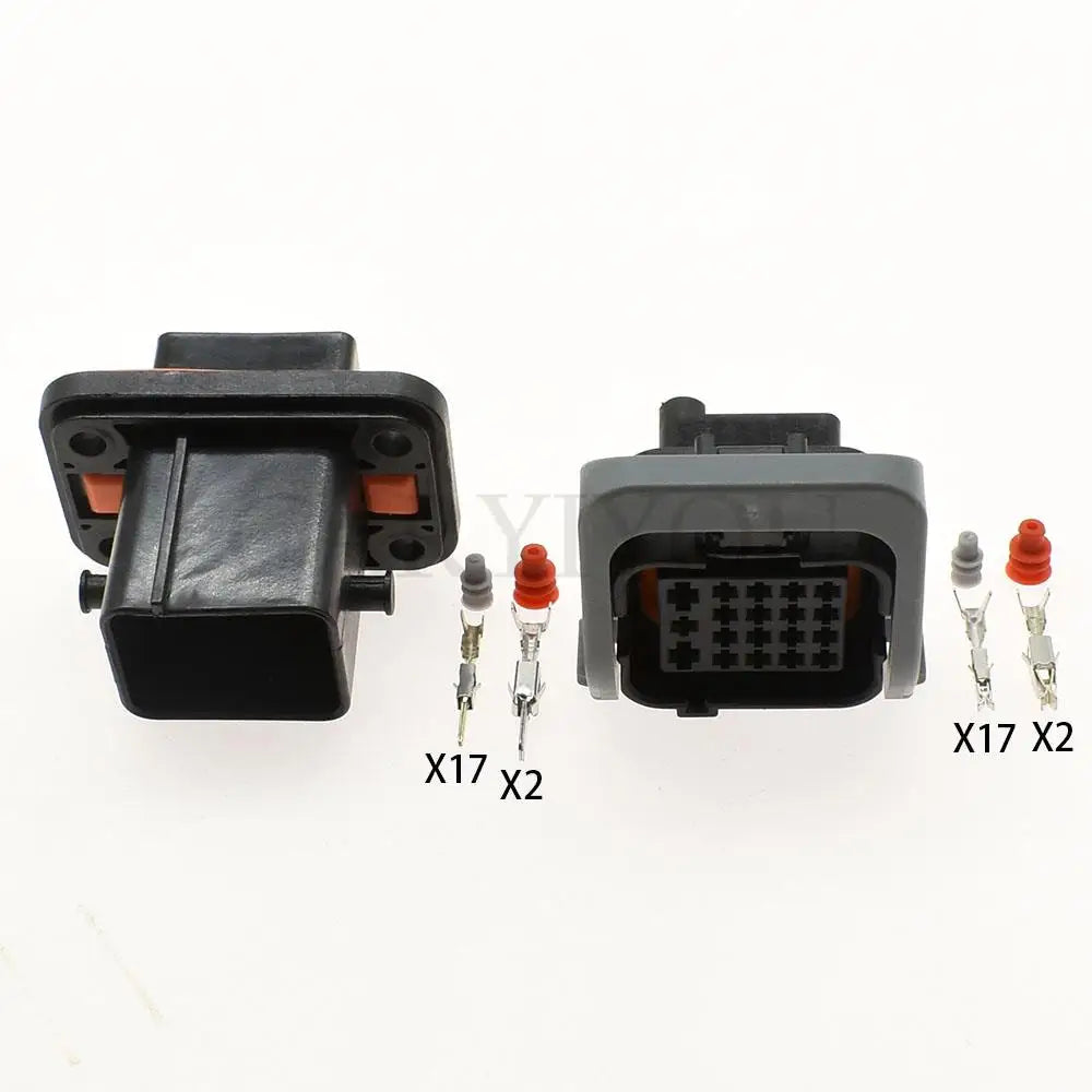 19 pins automotive new energy male female waterproof connector showing terminal layout and locking design