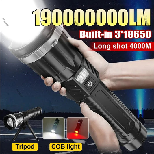 Super powerful 19000000LM LED flashlight rechargeable