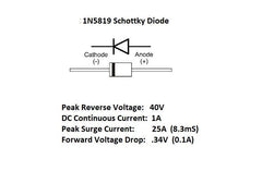 1N5819 Schottky Diode 40V 1A (5-Pack)