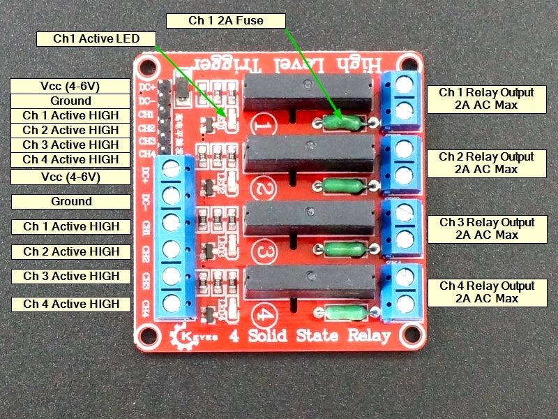 Solid State AC Relay Module 5V x 4