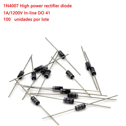 1N4007 1A 1000V DO-41 rectifier diode, suitable for electronics projects and circuit protection applications