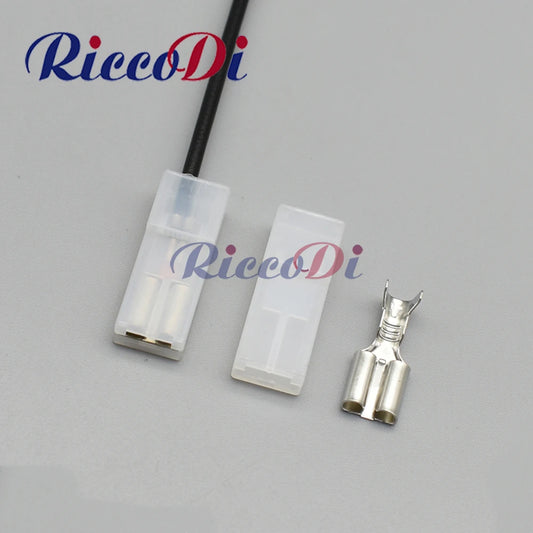 1 Pin unsealed automotive wiring harness connector with 6.3 mm terminal compatible with 336524-1 for secure vehicle wiring