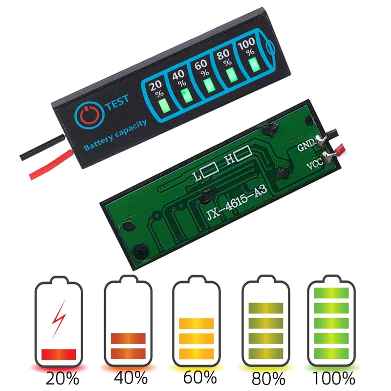 1S-8S lithium battery voltage and capacity tester LCD display module, 5–30V, suitable for Li-ion, LiPo, and lead-acid batteries