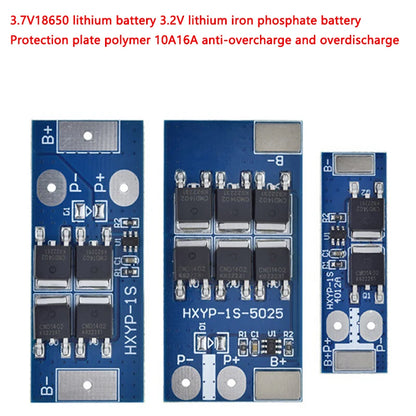 1S LiFePO4/Lithium battery protection board BMS, supports 12A–24A, with short circuit and overcharge protection, suitable for 18650 battery packs and DIY electronics