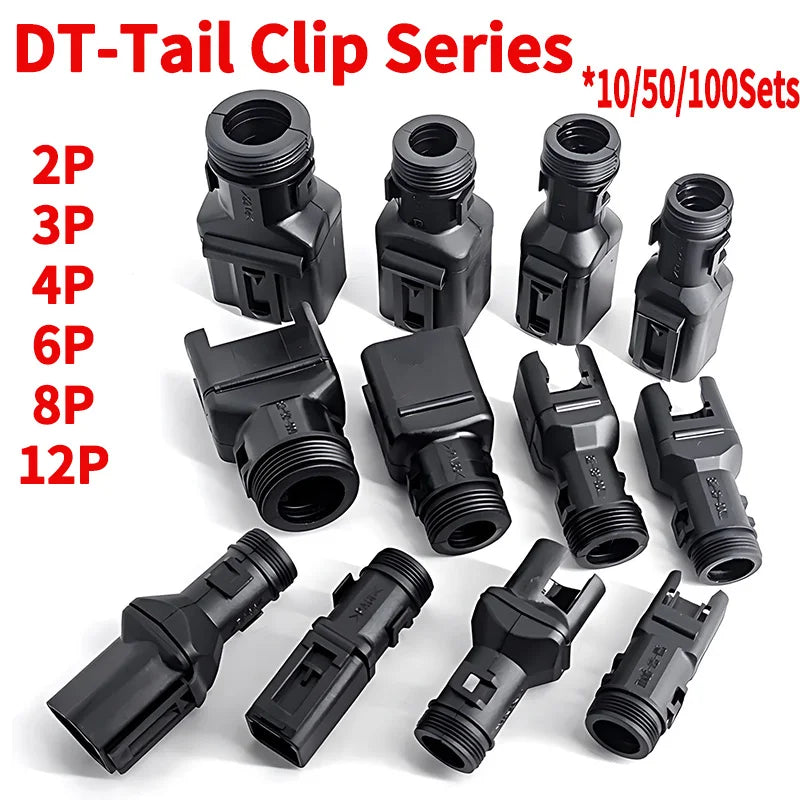 2-12P DT connector male female tail clip set 1011-235-0405 with corrugated pipe fixed harness clip and protective sheath