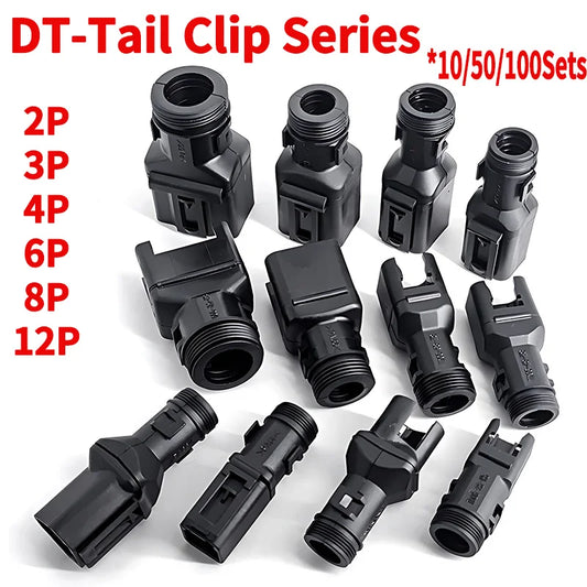 2-12P DT connector male female tail clip set 1011-235-0405 with corrugated pipe fixed harness clip and protective sheath