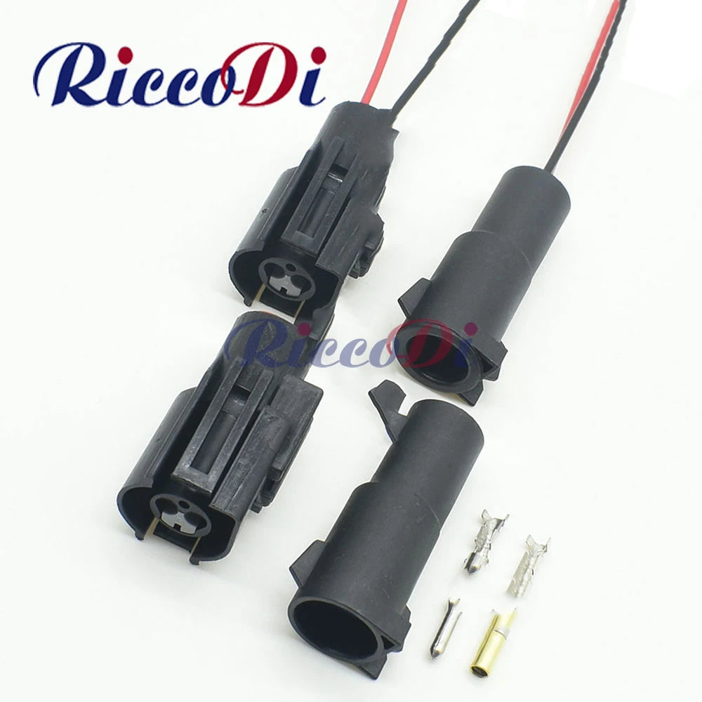 2.8mm waterproof automotive cylindrical connector plug with male and female socket