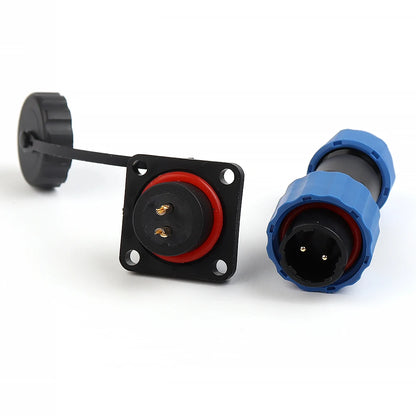 SP16 square waterproof plug socket with 2 to 9 pins for electrical wire and cable assemblies