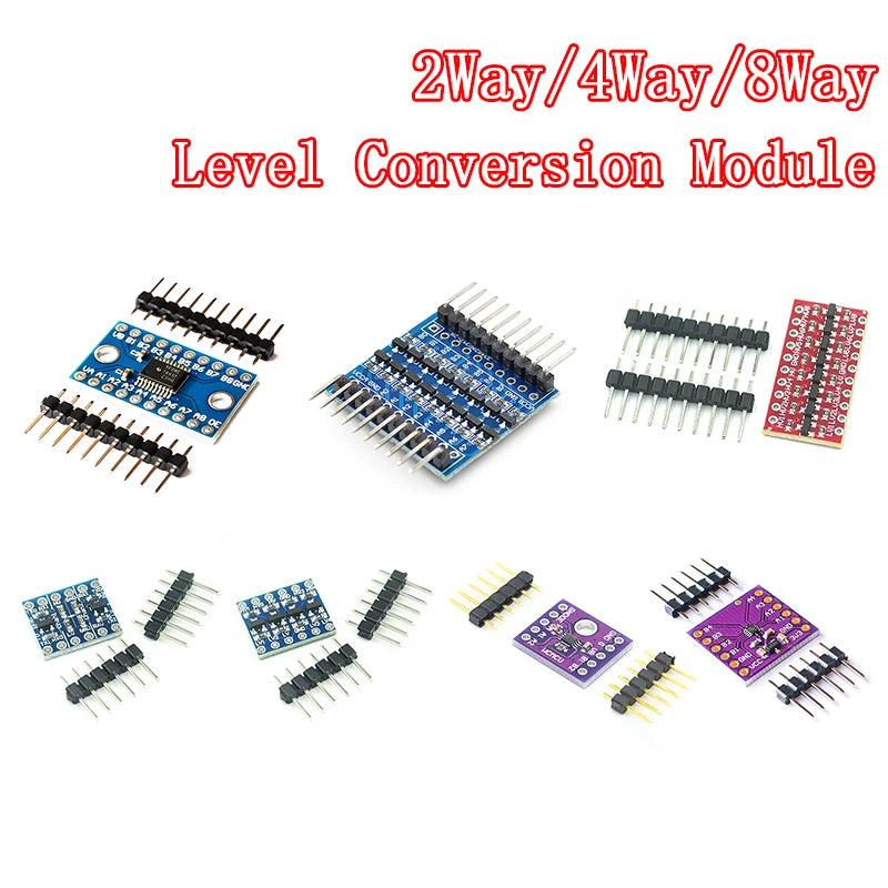2-channel 4/8-way bi-directional logic level converter module, 5V to 3.3V, compatible with Arduino and breadboard for I2C, UART, SPI signals