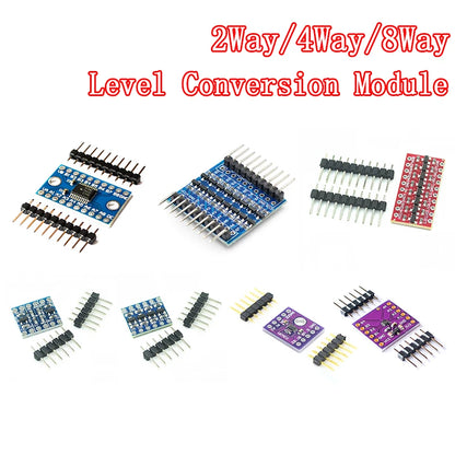 2-channel 4/8-way bi-directional logic level converter module, 5V to 3.3V, compatible with Arduino and breadboard for I2C, UART, SPI signals