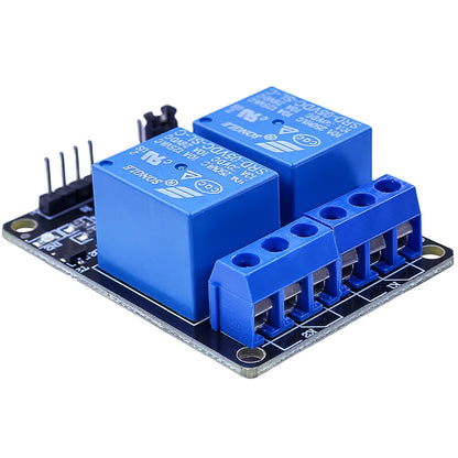 2-channel 5V/12V relay module with optocoupler, low level trigger board compatible with Arduino, PIC, AVR, DSP, and ARM MCU for DIY electronics